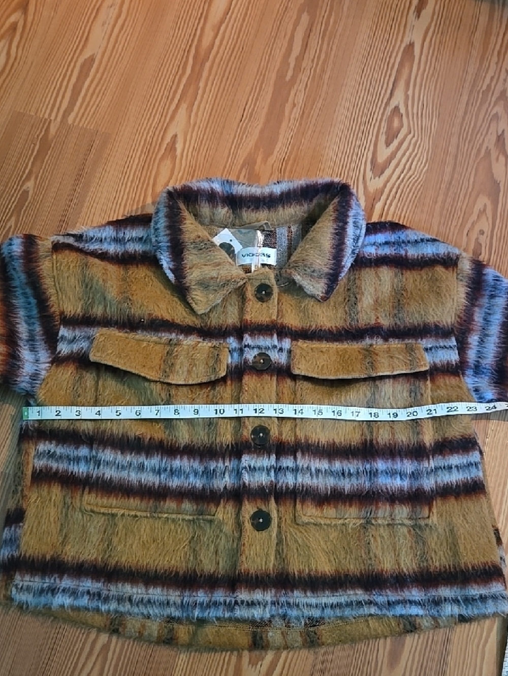 Vigoss Tan Striped Women's Jacket - Picture 6 of 7